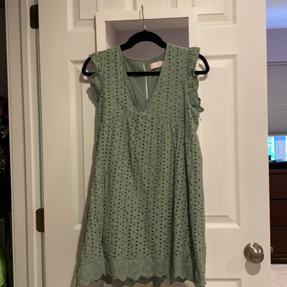 Green Eyelet Romper